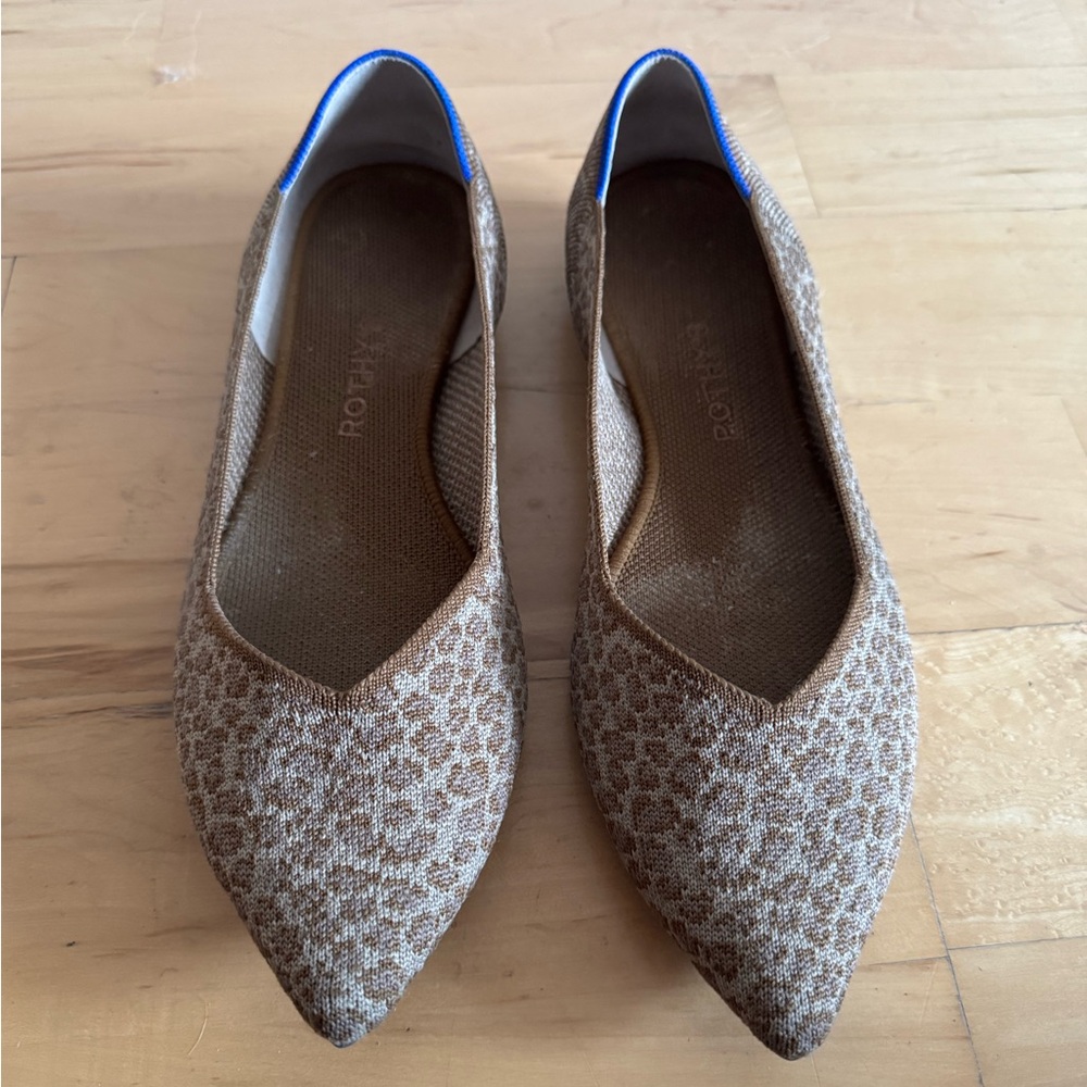 Rothy’s The Point – Cheetah Knit Flats | Women’s 11.5 | Animal Print